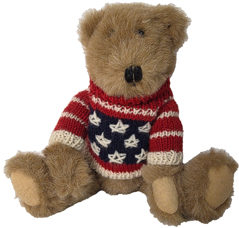 Vintage 1994 Ganz Choice Moe Jointed Teddy Bear 8in USA Sweater